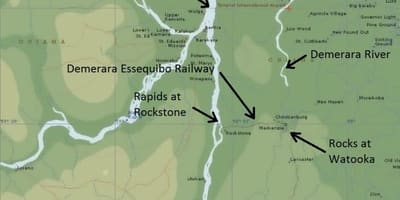 Χάρτης της essequibo ακτή Γουιάνα